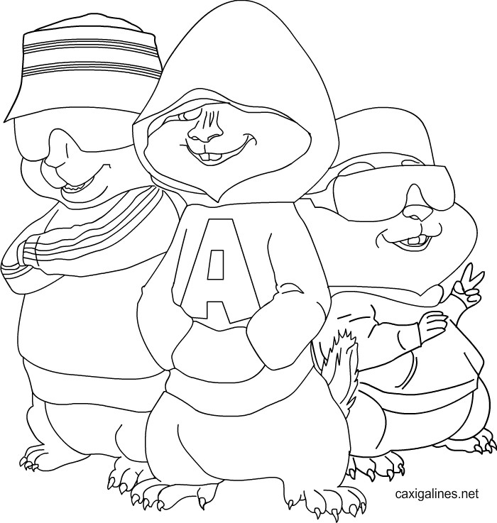 Disegno da colorare: Alvin e i Chipmunks (Film animati) #128298 - Pagine da Colorare Stampabili Gratuite