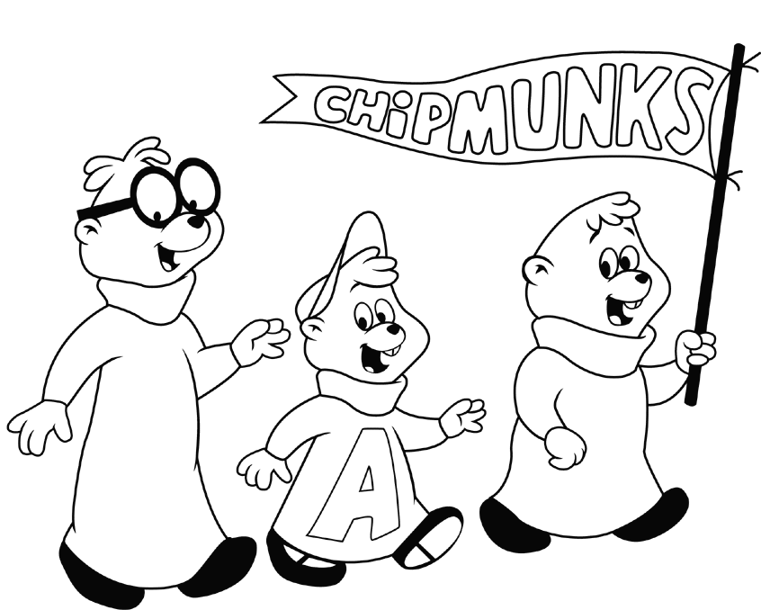 Disegno da colorare: Alvin e i Chipmunks (Film animati) #128311 - Pagine da Colorare Stampabili Gratuite