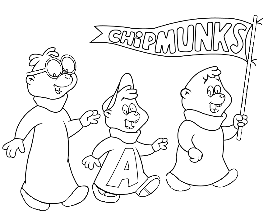 Disegno da colorare: Alvin e i Chipmunks (Film animati) #128319 - Pagine da Colorare Stampabili Gratuite