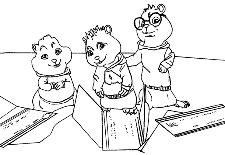 Disegno da colorare: Alvin e i Chipmunks (Film animati) #128320 - Pagine da Colorare Stampabili Gratuite