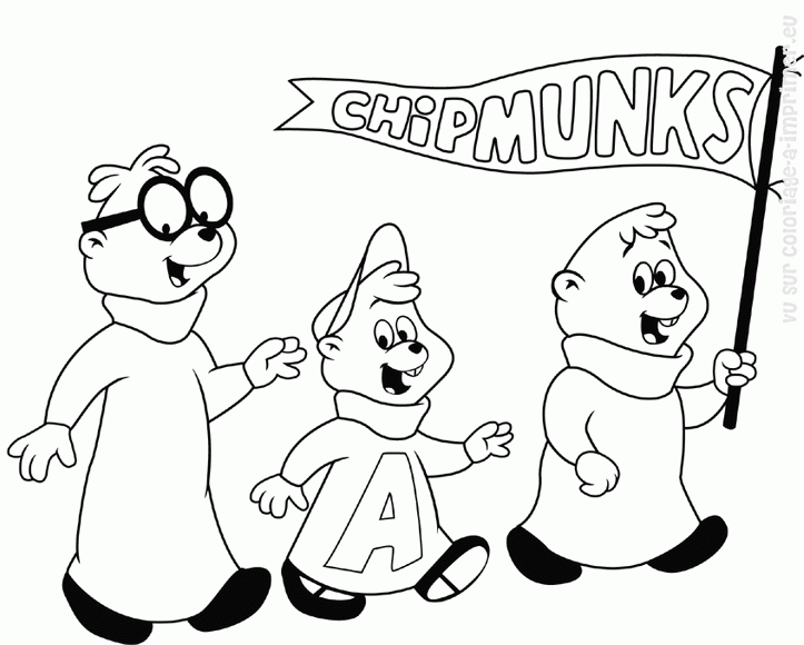 Disegno da colorare: Alvin e i Chipmunks (Film animati) #128355 - Pagine da Colorare Stampabili Gratuite