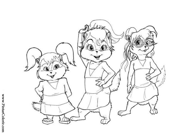 Disegno da colorare: Alvin e i Chipmunks (Film animati) #128399 - Pagine da Colorare Stampabili Gratuite