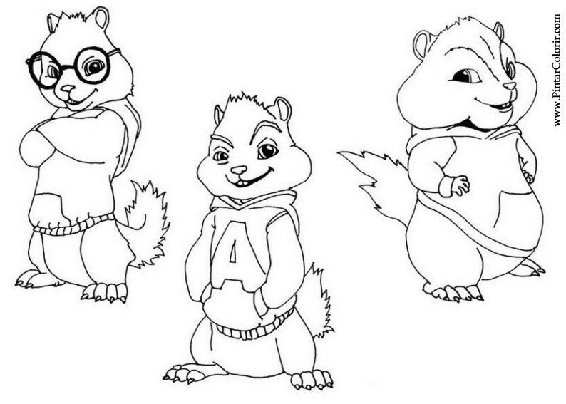Disegno da colorare: Alvin e i Chipmunks (Film animati) #128440 - Pagine da Colorare Stampabili Gratuite