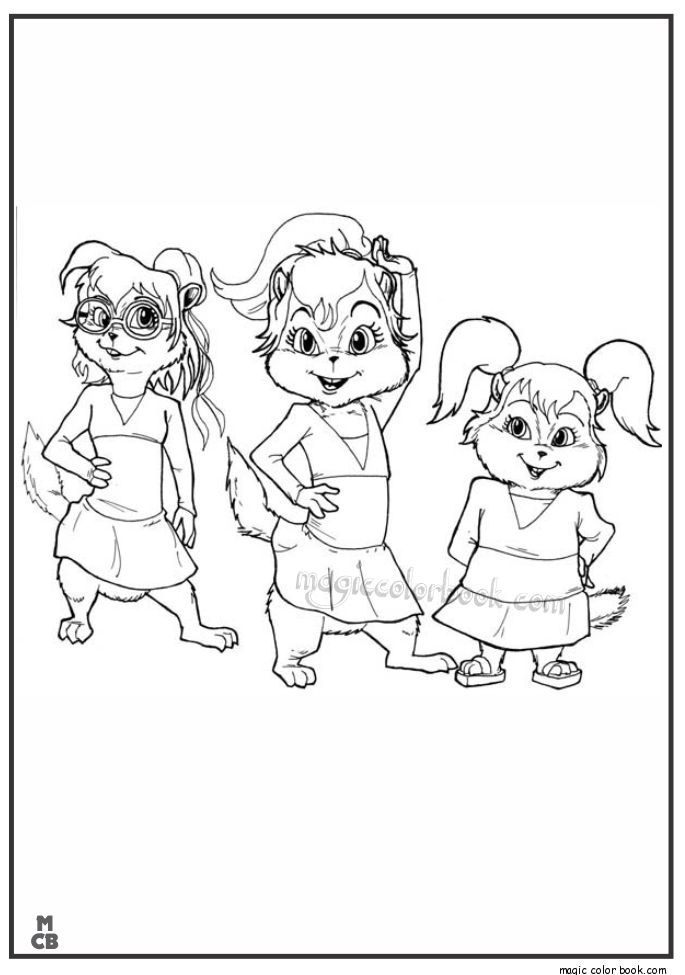 Disegno da colorare: Alvin e i Chipmunks (Film animati) #128444 - Pagine da Colorare Stampabili Gratuite