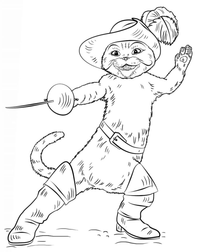 Disegno da colorare: Il gatto con gli stivali (Film animati) #170666 - Pagine da Colorare Stampabili Gratuite