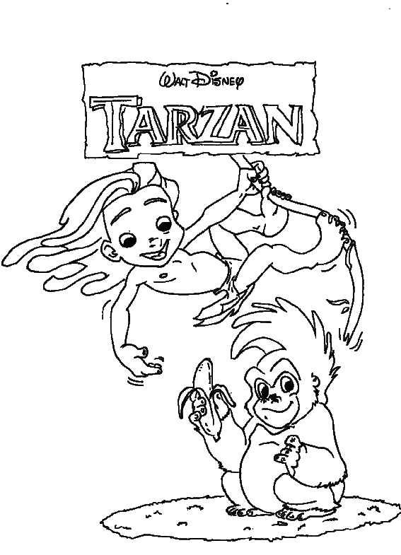 Disegno da colorare: Tarzan (Film animati) #131082 - Pagine da Colorare Stampabili Gratuite