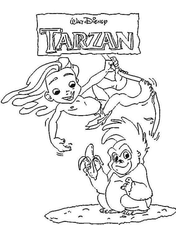 Disegno da colorare: Tarzan (Film animati) #131159 - Pagine da Colorare Stampabili Gratuite
