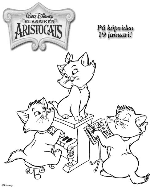 Disegno da colorare: Gli Aristogatti (Film di Animazione) #26920 - Pagine da Colorare Stampabili Gratuite