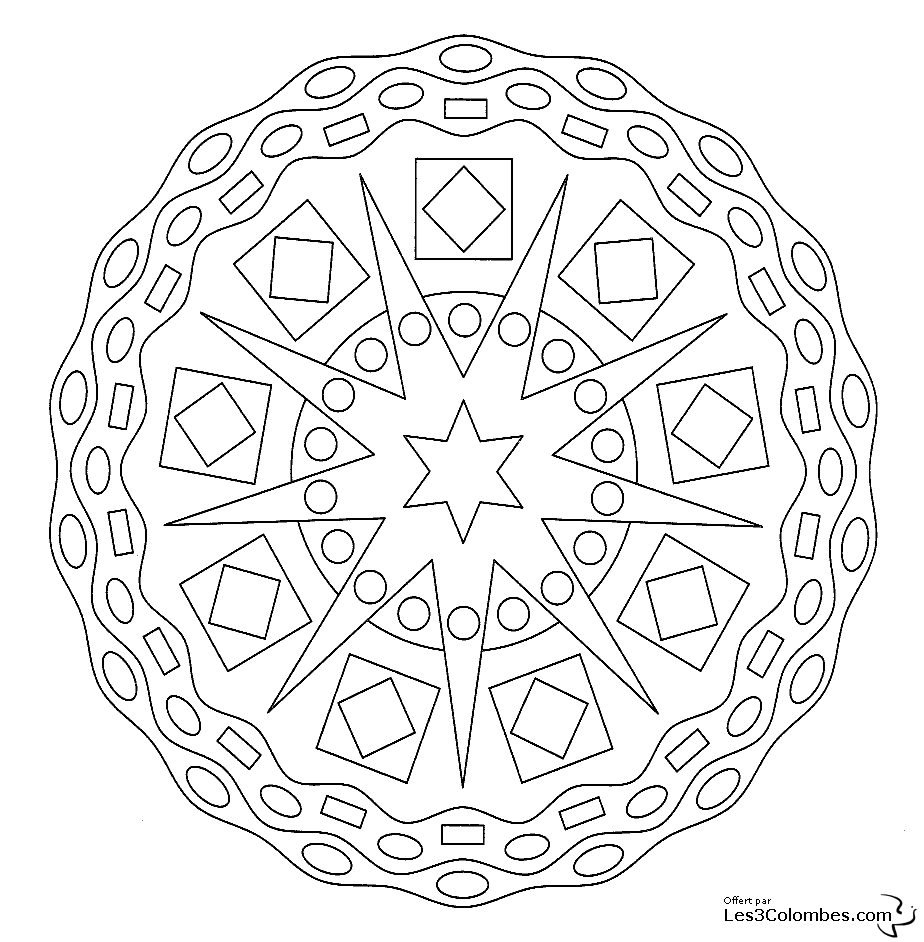 Disegno da colorare: Mandala (Mandala) #23003 - Pagine da Colorare Stampabili Gratuite