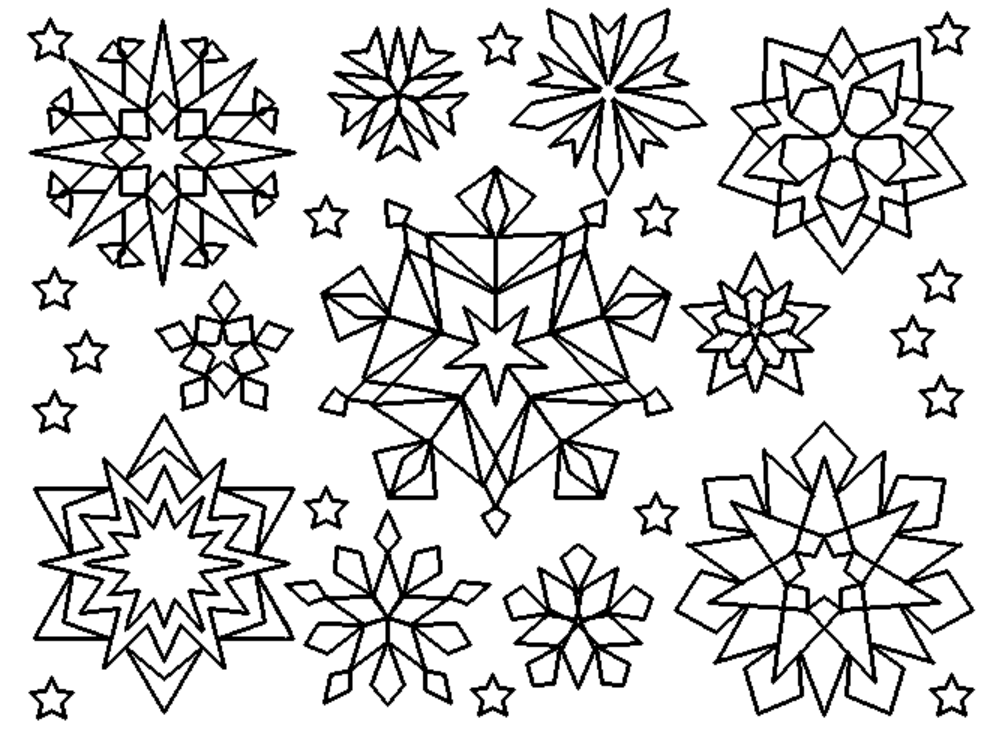 Disegno da colorare: Mandala con fiocchi di neve (Mandala) #117608 - Pagine da Colorare Stampabili Gratuite