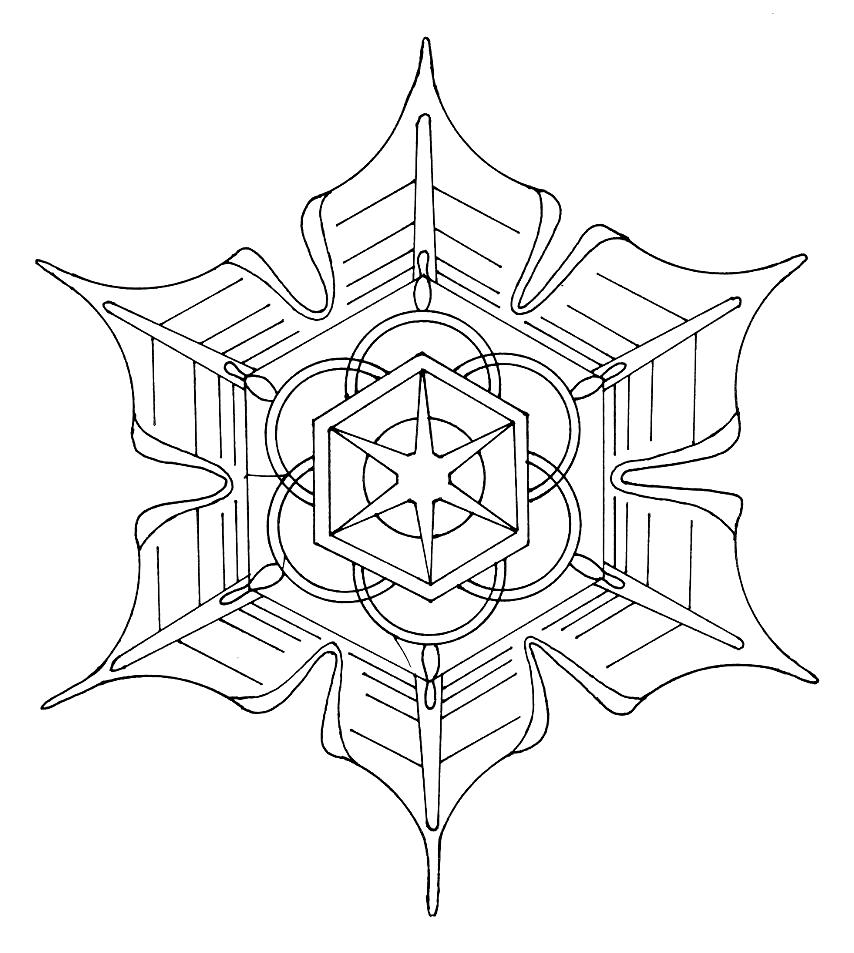 Disegno da colorare: Mandala con fiocchi di neve (Mandala) #117609 - Pagine da Colorare Stampabili Gratuite
