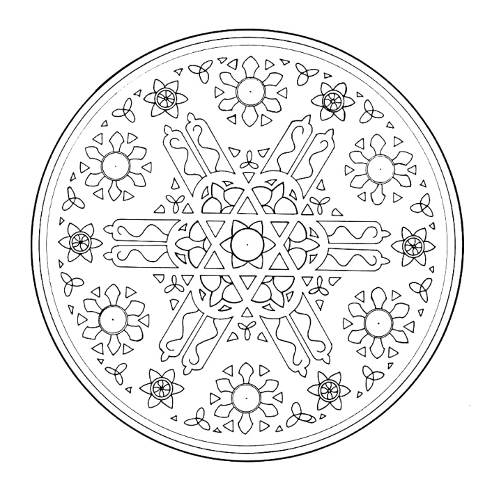 Disegno da colorare: Mandala con fiocchi di neve (Mandala) #117615 - Pagine da Colorare Stampabili Gratuite