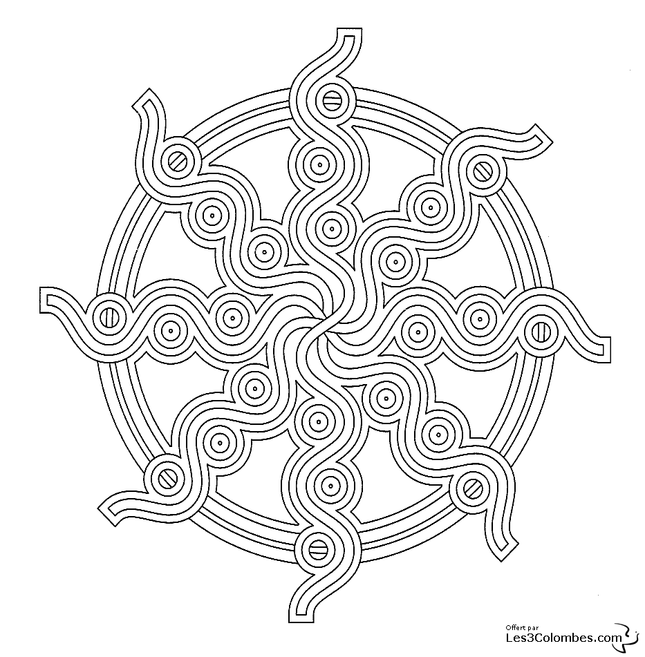 Disegno da colorare: Mandala con fiocchi di neve (Mandala) #117659 - Pagine da Colorare Stampabili Gratuite