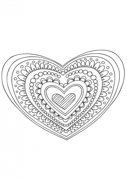 Disegno da colorare: Mandala del cuore (Mandala) #116684 - Pagine da Colorare Stampabili Gratuite