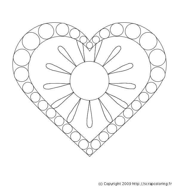 Disegno da colorare: Mandala del cuore (Mandala) #116686 - Pagine da Colorare Stampabili Gratuite