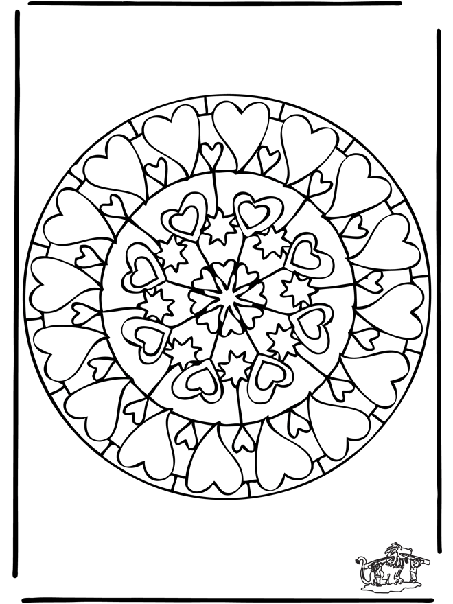 Disegno da colorare: Mandala del cuore (Mandala) #116708 - Pagine da Colorare Stampabili Gratuite