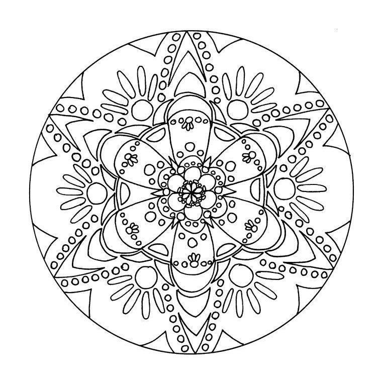 Disegno da colorare: Mandala di fiori (Mandala) #117030 - Pagine da Colorare Stampabili Gratuite