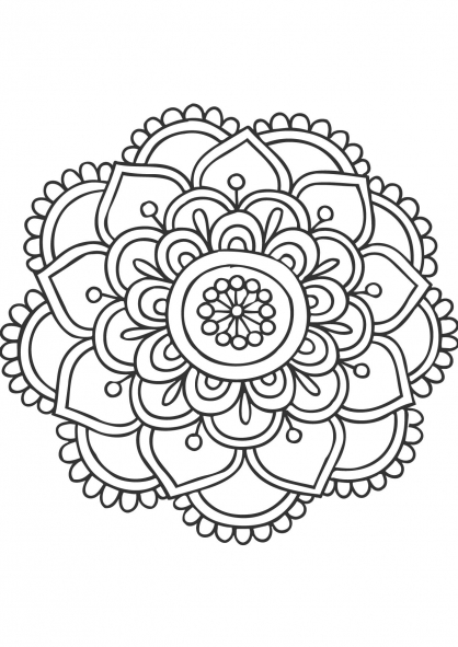Disegno da colorare: Mandala di fiori (Mandala) #117032 - Pagine da Colorare Stampabili Gratuite