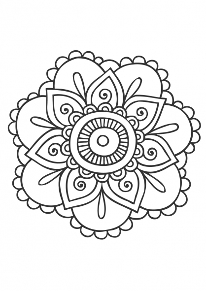 Disegno da colorare: Mandala di fiori (Mandala) #117034 - Pagine da Colorare Stampabili Gratuite