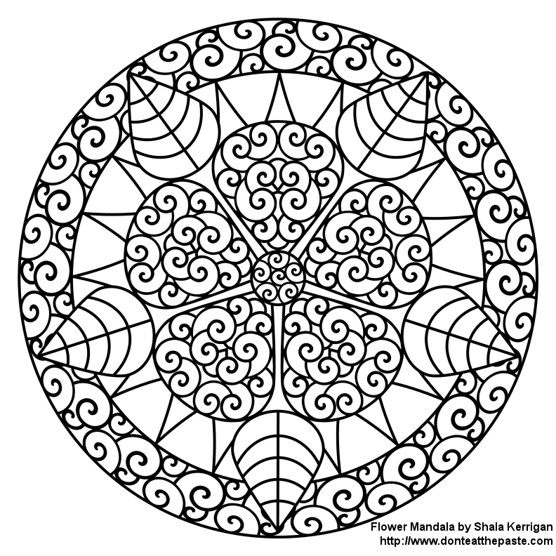 Disegno da colorare: Mandala di fiori (Mandala) #117036 - Pagine da Colorare Stampabili Gratuite