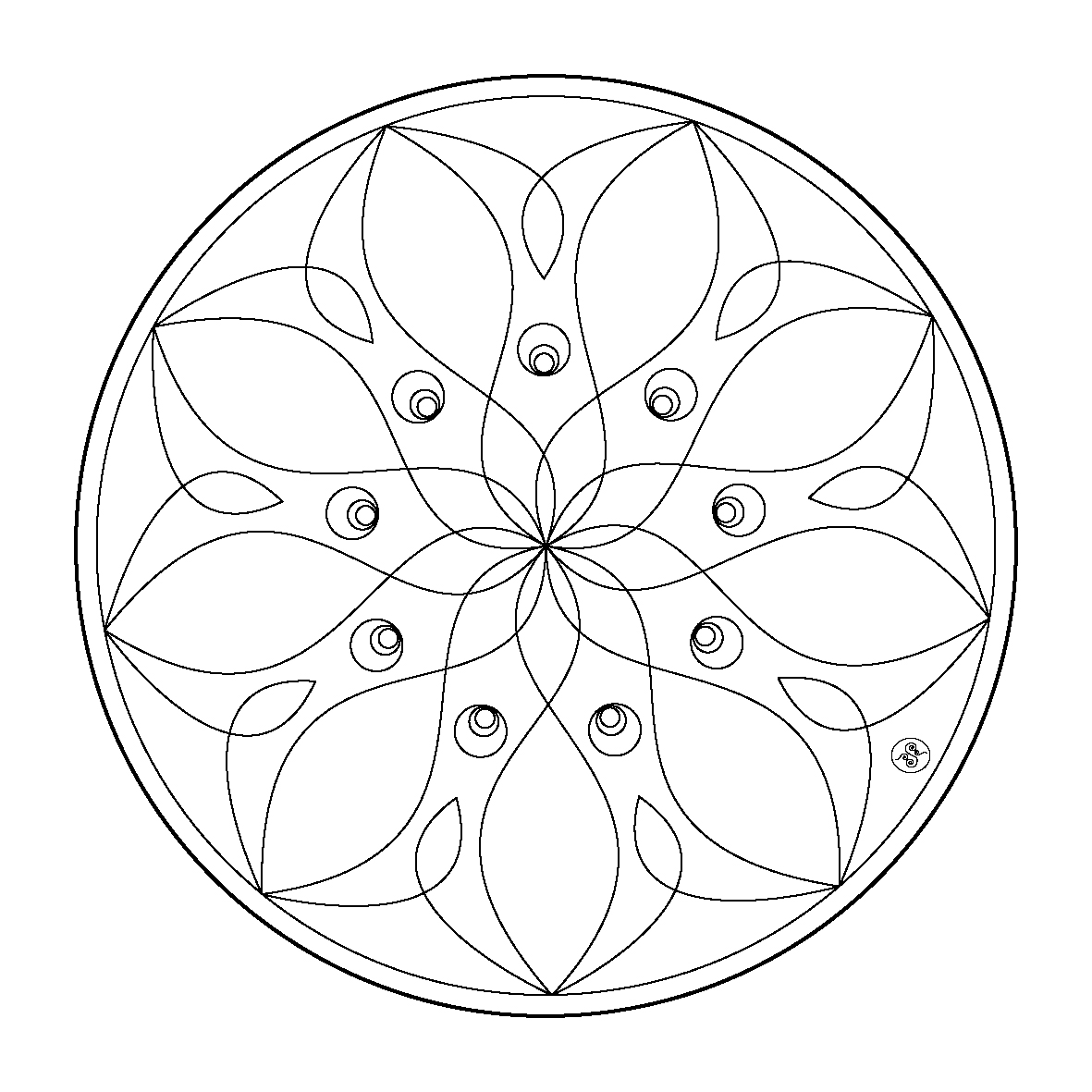 Disegno da colorare: Mandala di fiori (Mandala) #117037 - Pagine da Colorare Stampabili Gratuite