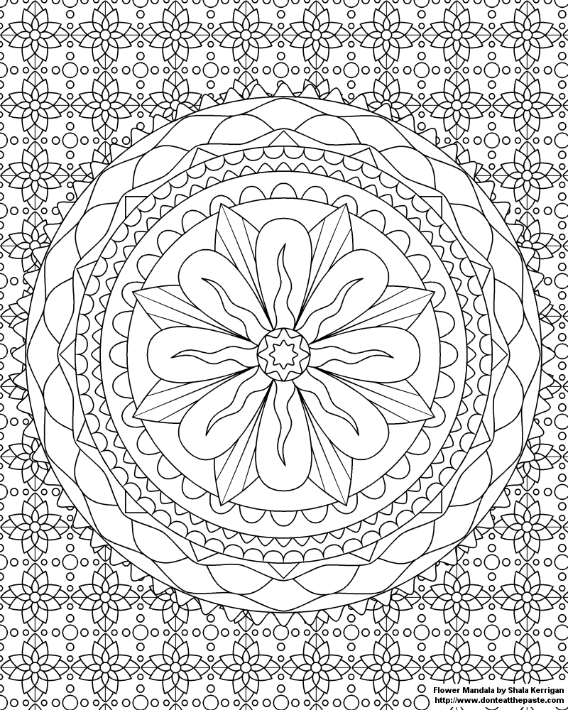 Disegno da colorare: Mandala di fiori (Mandala) #117040 - Pagine da Colorare Stampabili Gratuite