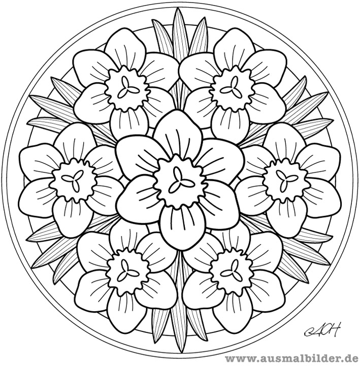 Disegno da colorare: Mandala di fiori (Mandala) #117049 - Pagine da Colorare Stampabili Gratuite