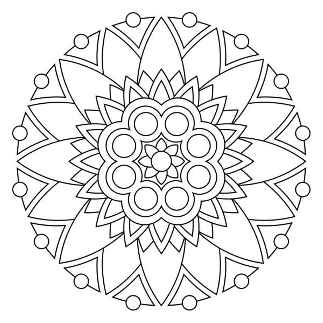 Disegno da colorare: Mandala di fiori (Mandala) #117064 - Pagine da Colorare Stampabili Gratuite