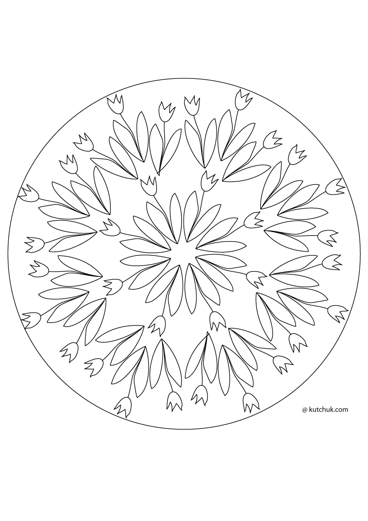 Disegno da colorare: Mandala di fiori (Mandala) #117070 - Pagine da Colorare Stampabili Gratuite