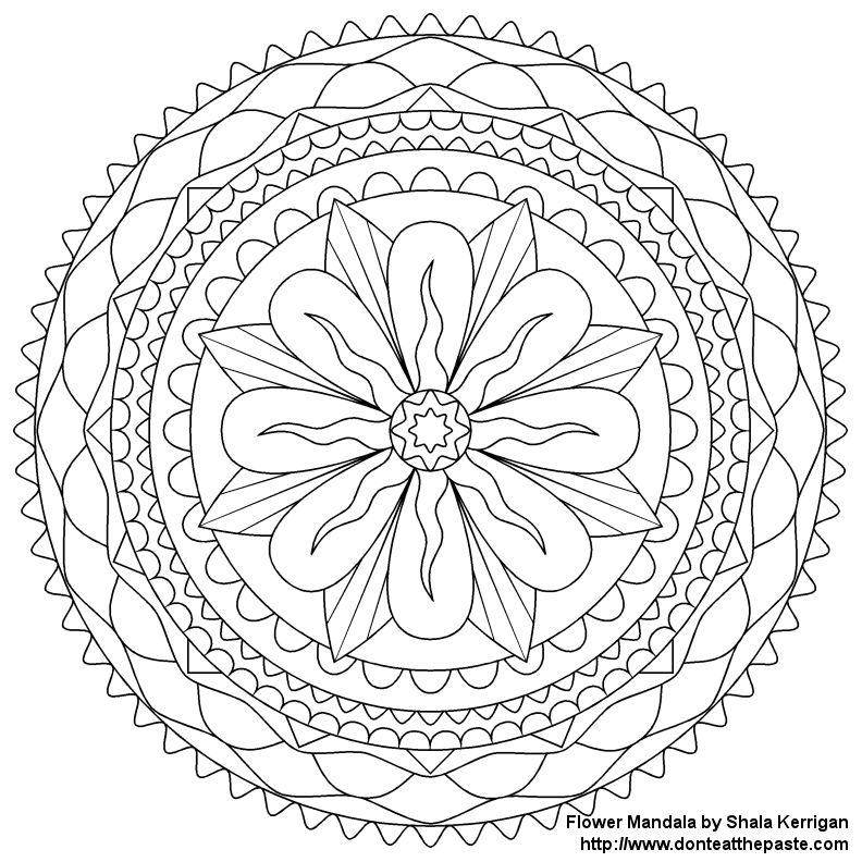 Disegno da colorare: Mandala di fiori (Mandala) #117072 - Pagine da Colorare Stampabili Gratuite