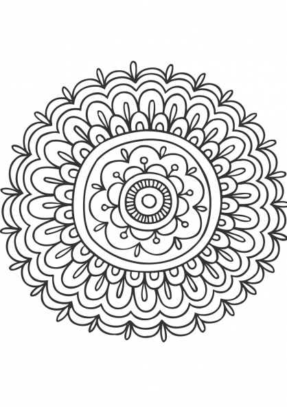 Disegno da colorare: Mandala di fiori (Mandala) #117073 - Pagine da Colorare Stampabili Gratuite