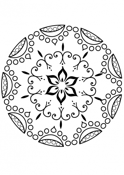 Disegno da colorare: Mandala di fiori (Mandala) #117103 - Pagine da Colorare Stampabili Gratuite
