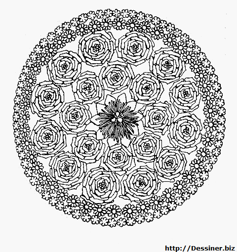 Disegno da colorare: Mandala di fiori (Mandala) #117125 - Pagine da Colorare Stampabili Gratuite