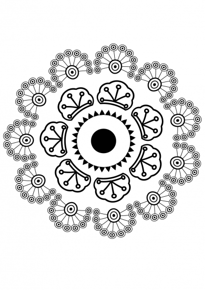 Disegno da colorare: Mandala di fiori (Mandala) #117129 - Pagine da Colorare Stampabili Gratuite