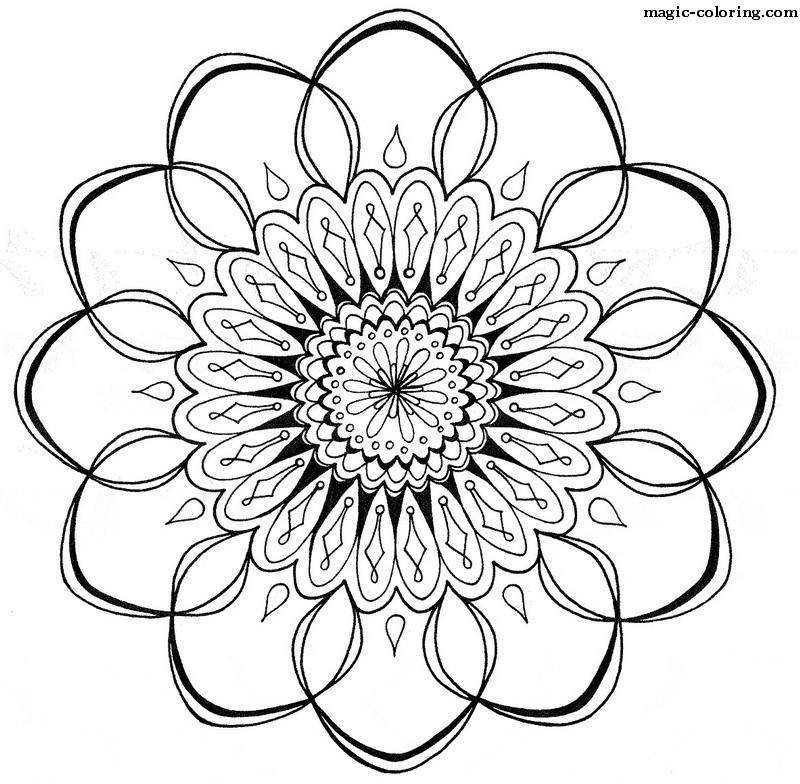 Disegno da colorare: Mandala di fiori (Mandala) #117143 - Pagine da Colorare Stampabili Gratuite