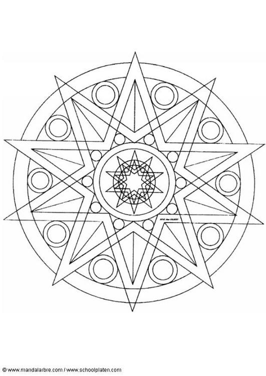 Disegno da colorare: Mandala di stelle (Mandala) #117949 - Pagine da Colorare Stampabili Gratuite
