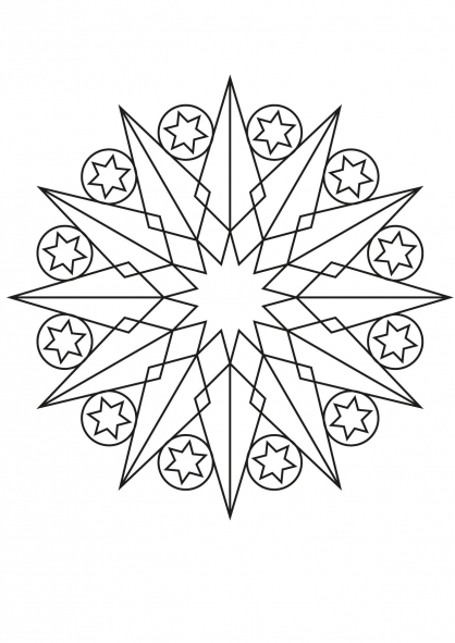 Disegno da colorare: Mandala di stelle (Mandala) #117951 - Pagine da Colorare Stampabili Gratuite