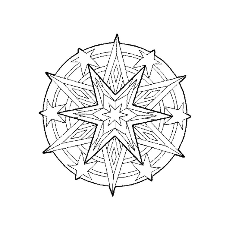 Disegno da colorare: Mandala di stelle (Mandala) #117953 - Pagine da Colorare Stampabili Gratuite