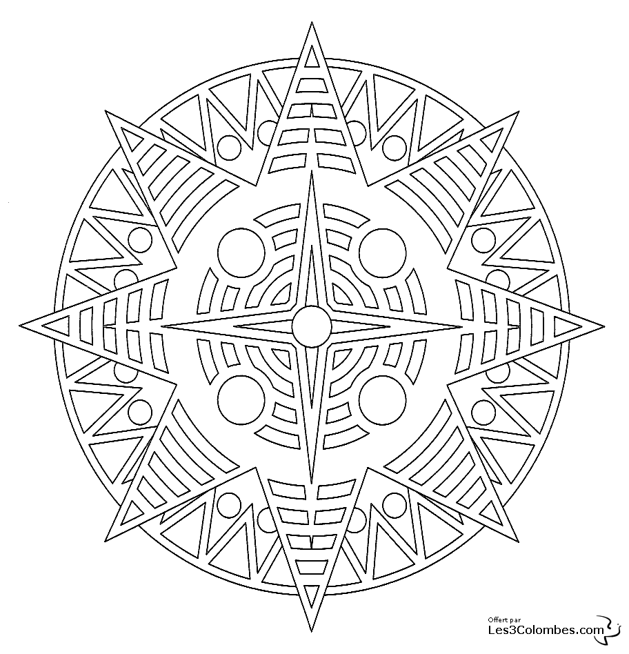 Disegno da colorare: Mandala di stelle (Mandala) #117958 - Pagine da Colorare Stampabili Gratuite