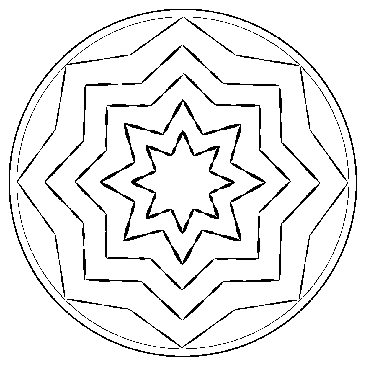 Disegno da colorare: Mandala di stelle (Mandala) #117961 - Pagine da Colorare Stampabili Gratuite