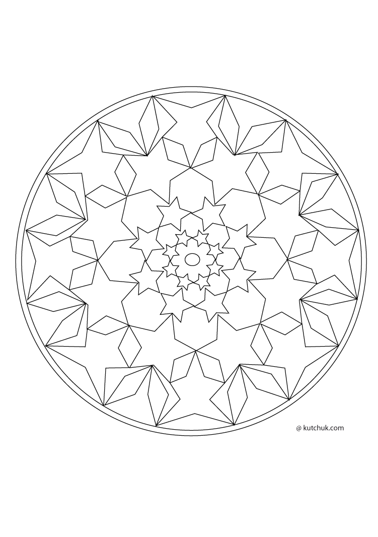Disegno da colorare: Mandala di stelle (Mandala) #117973 - Pagine da Colorare Stampabili Gratuite