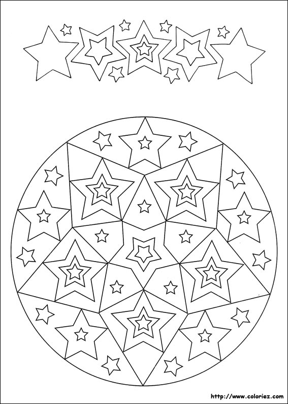 Disegno da colorare: Mandala di stelle (Mandala) #117978 - Pagine da Colorare Stampabili Gratuite