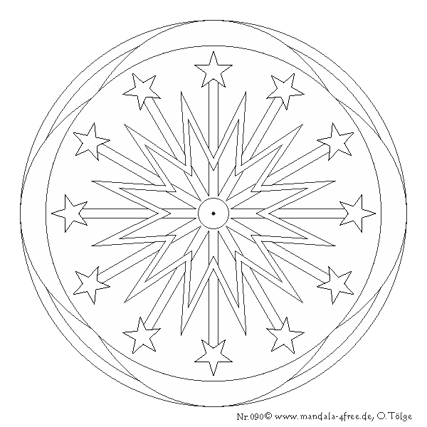 Disegno da colorare: Mandala di stelle (Mandala) #118020 - Pagine da Colorare Stampabili Gratuite