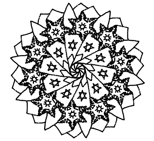 Disegno da colorare: Mandala di stelle (Mandala) #118025 - Pagine da Colorare Stampabili Gratuite