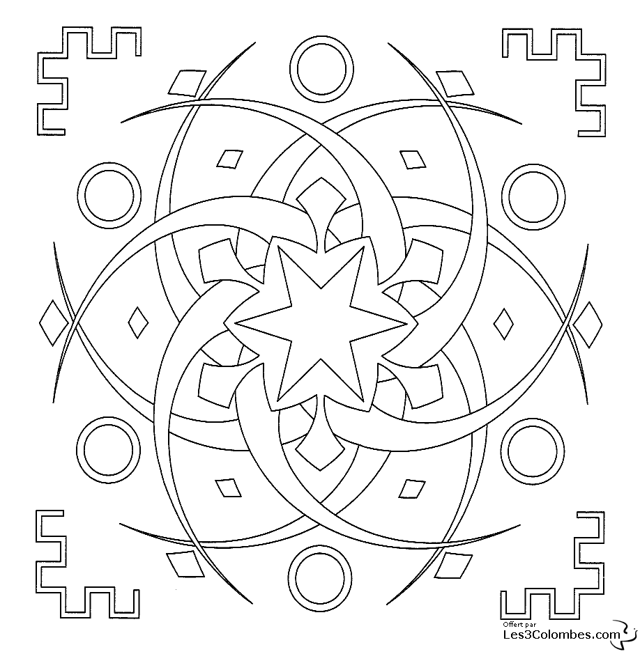 Disegno da colorare: Mandala di stelle (Mandala) #118032 - Pagine da Colorare Stampabili Gratuite
