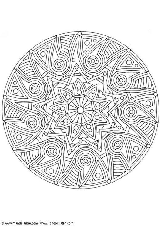 Disegno da colorare: Mandala di stelle (Mandala) #118037 - Pagine da Colorare Stampabili Gratuite