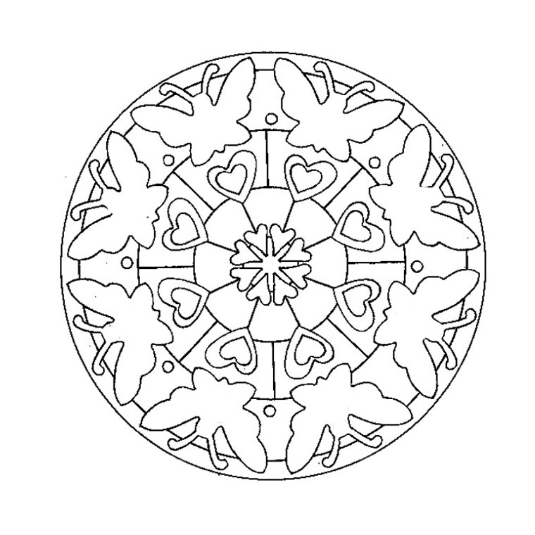 Disegno da colorare: Mandala farfalla (Mandala) #117383 - Pagine da Colorare Stampabili Gratuite
