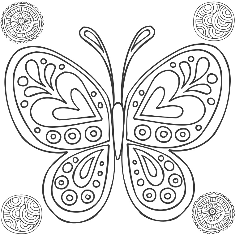 Disegno da colorare: Mandala farfalla (Mandala) #117387 - Pagine da Colorare Stampabili Gratuite