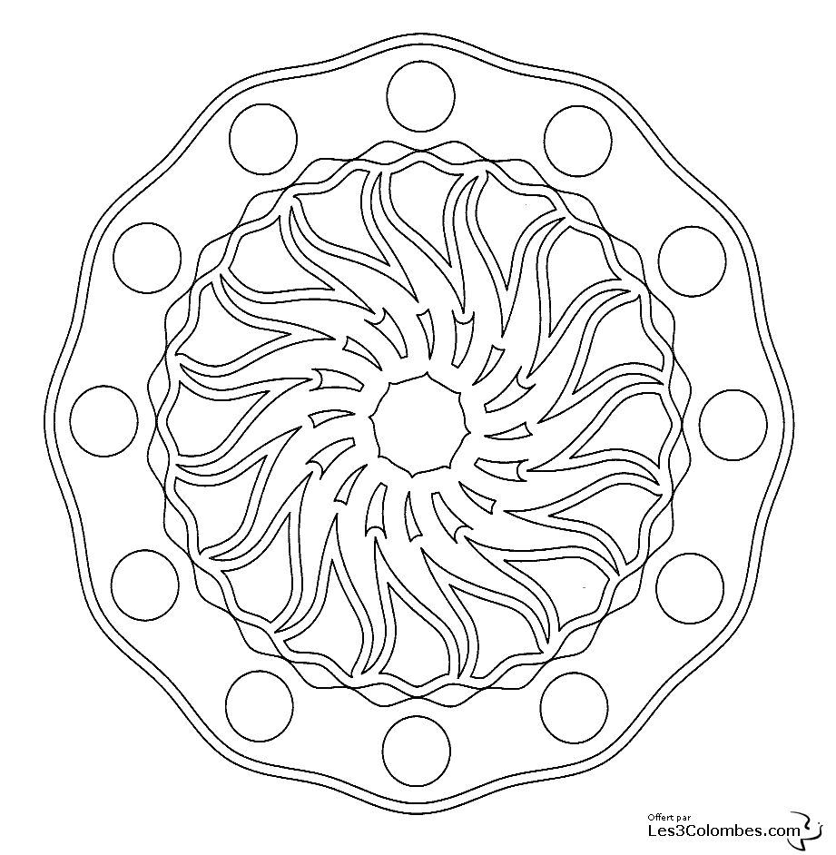 Disegno da colorare: Mandala per bambini (Mandala) #124114 - Pagine da Colorare Stampabili Gratuite