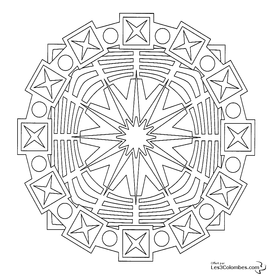 Disegno da colorare: Mandala per bambini (Mandala) #124133 - Pagine da Colorare Stampabili Gratuite